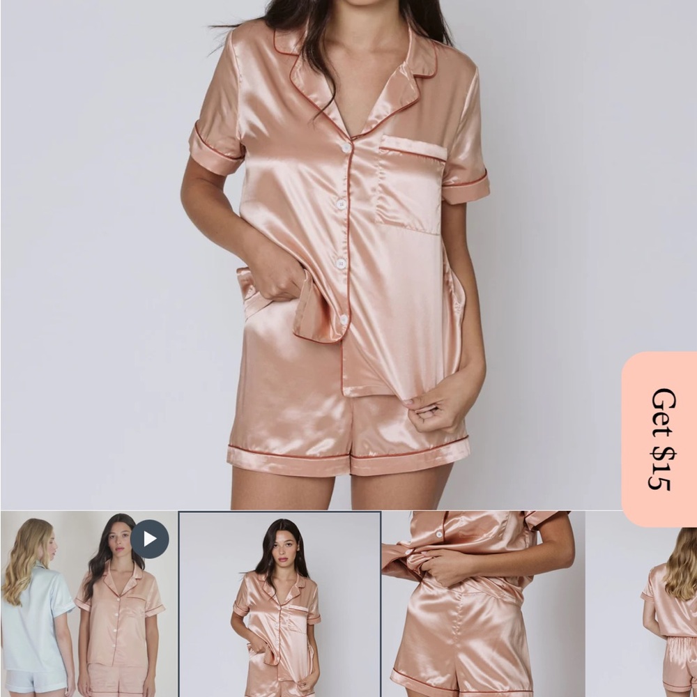 2 piece sleepwear silk set. In a pet free, smoke free home. Perfect condition.
